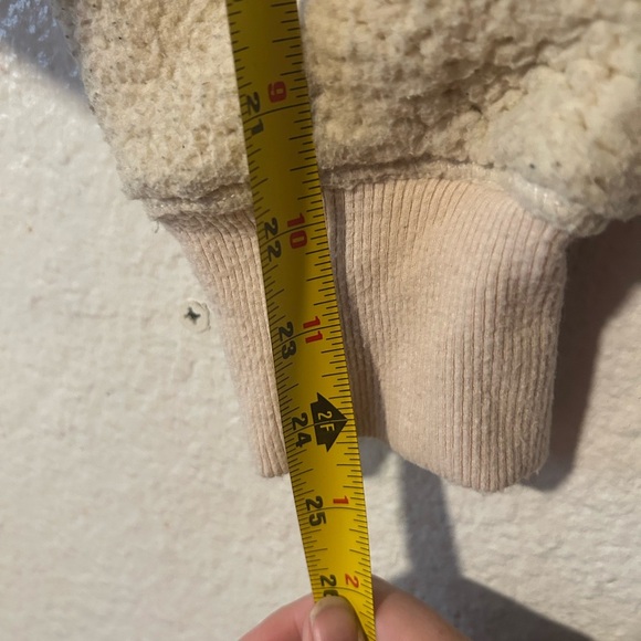 Offline by Aerie Sherpa Full Zip Hoodie Jacket Women's Size M Ivory Loungewear - Picture 10 of 11